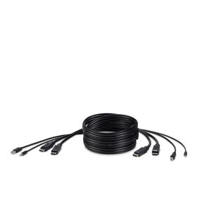 TAA DUAL DP/USB/AUD SKVM CBL, DP M/M; USB A/B, 6', Black, hi-res