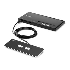 2-Port Modular Secure KM Switch PP4.0 W/ Remote, Schwarz, hi-res