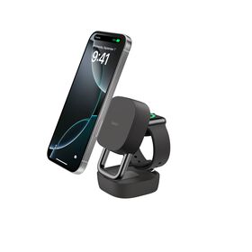 Verstellbare magnetische 2-in-1-Ladestation mit Qi2&nbsp;25&nbsp;W, Anthrazit, hi-res