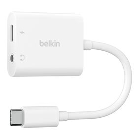 3.5mm Audio + USB-C Charge Adapter, White, hi-res