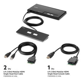 2-Port Single Head HDMI Modular Secure KVM Switch PP4.0 W/ Remote, Black, hi-res