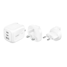 3-Port-GaN-Ladeger&auml;t (70&nbsp;W) + Reiseadapter-Set, Wei&szlig;, hi-res