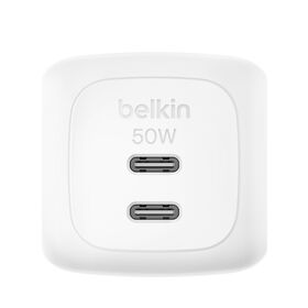 2-Port-USB-C-GaN-Ladeger&auml;t, 50 W, Wei&szlig;, hi-res