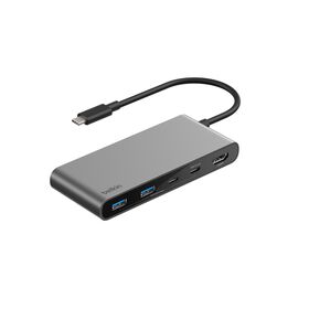 7-Port USB-C Hub with Dual USB-C Ports, Space Gray, hi-res
