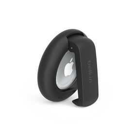 Secure Holder with Clip for AirTag, Black, hi-res