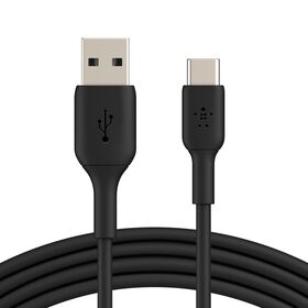 USB-A to USB-C Cable 15W, 3.3ft/1m, Black, Black, hi-res