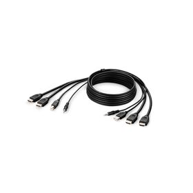 TAA DUAL HDMI/USB/AUD CBL, HDMI M/M; USB A/B, 10', Black, hi-res